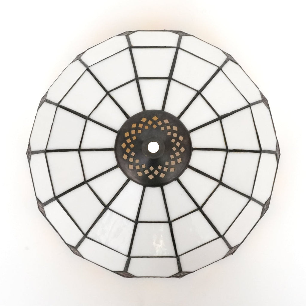 Amber and White Tiffany Glass Lampshade