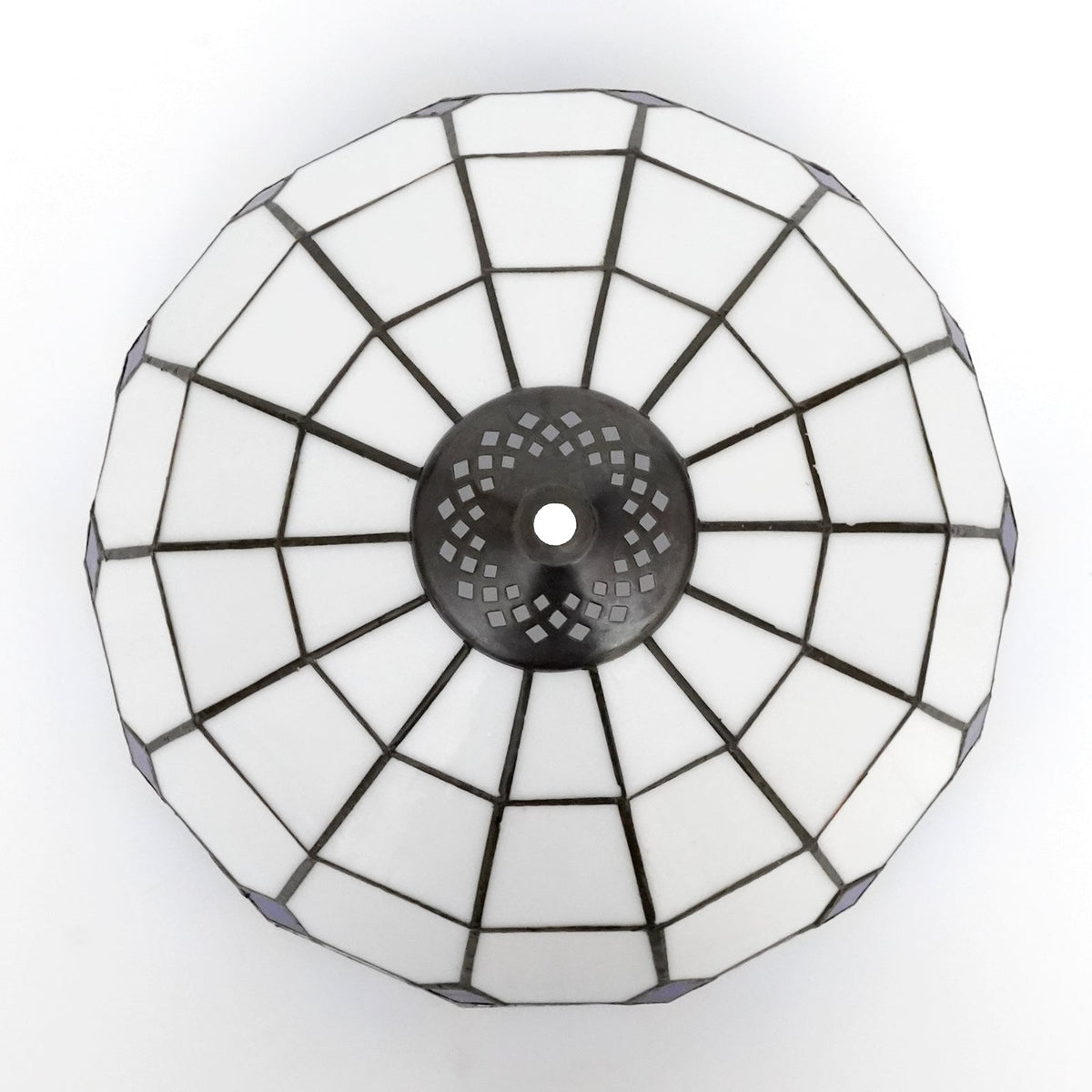 Blue and White Tiffany Stained Glass Lampshade