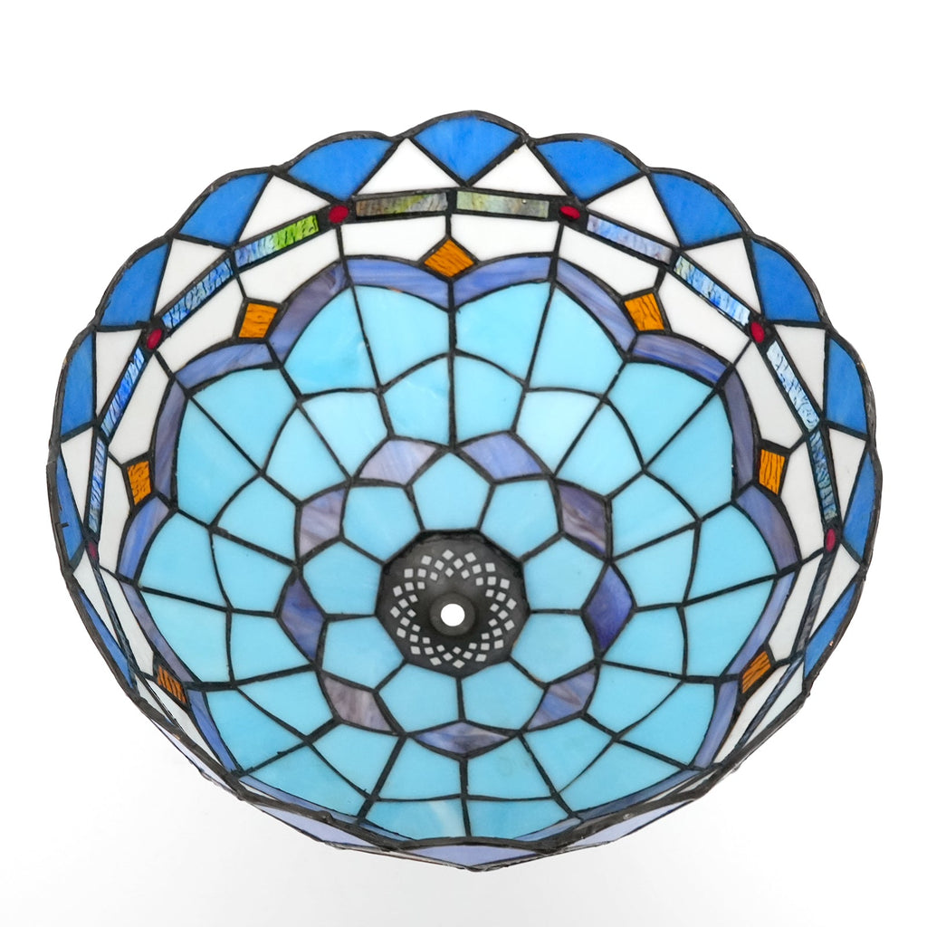 Tiffany Lampshade in Blue and Purple Tinted Glass