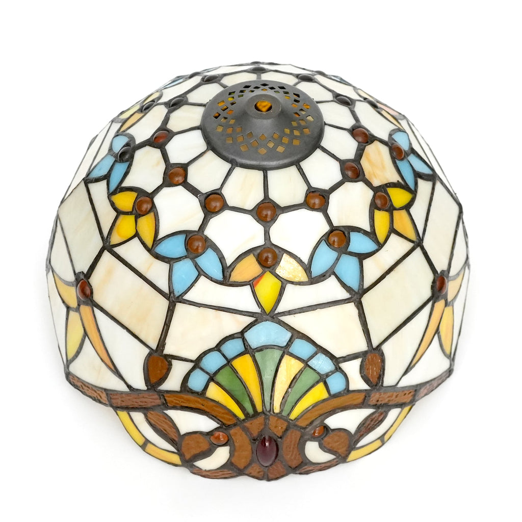 Cream Floral Tiffany Style Stained Glass Lampshade