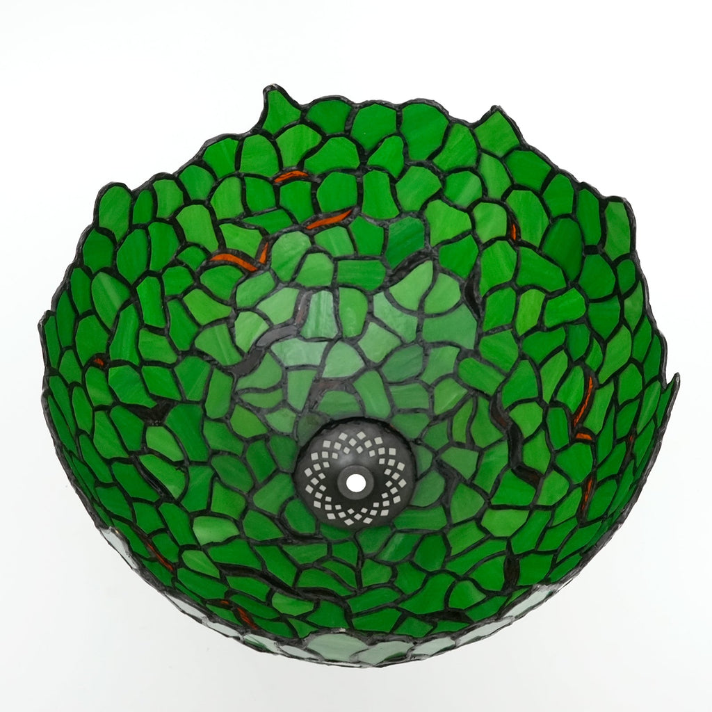 Tiffany Style Lampshade in Green Dragonfly Mosaic Glass