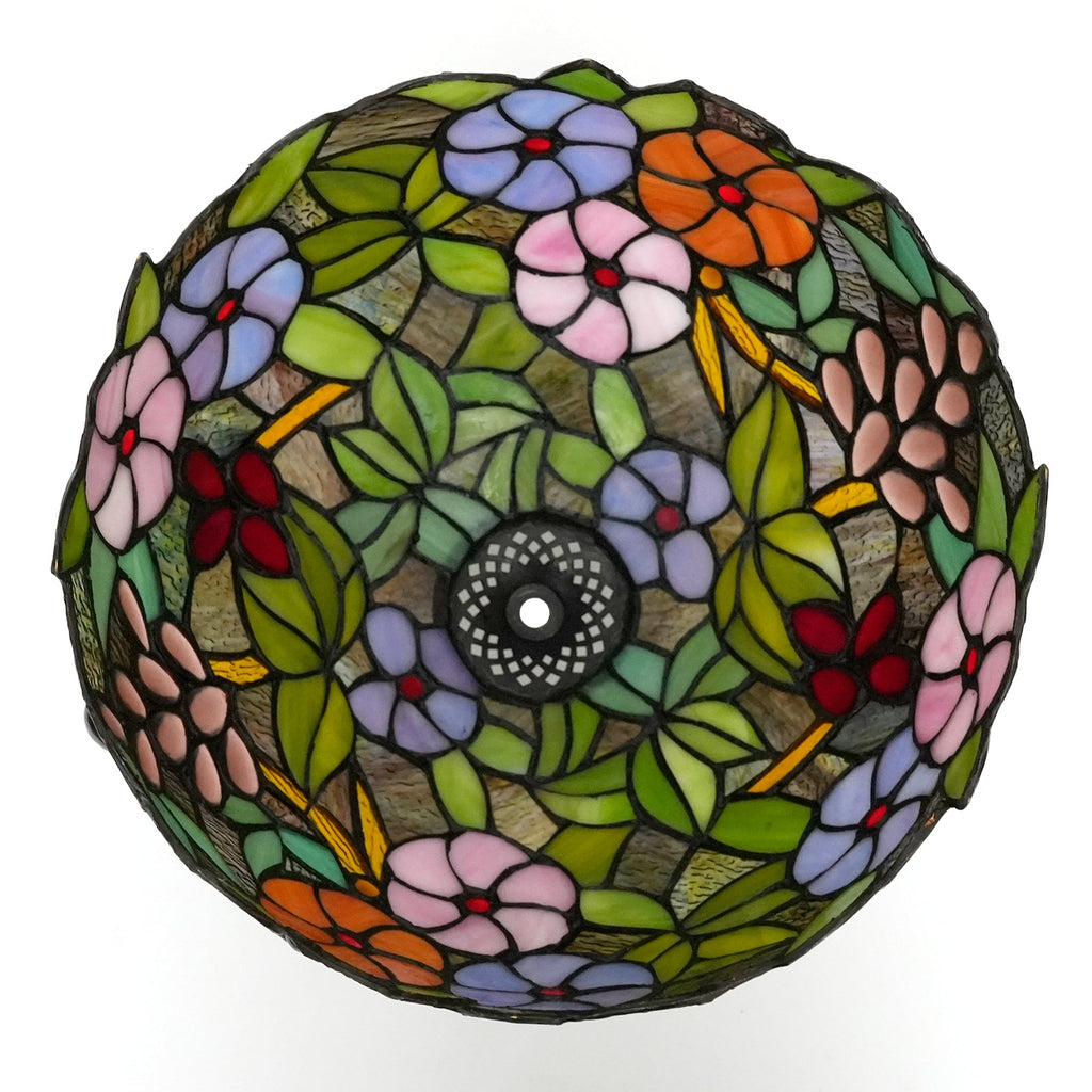 Multicolor Floral Tiffany Style Stained Glass Lampshade