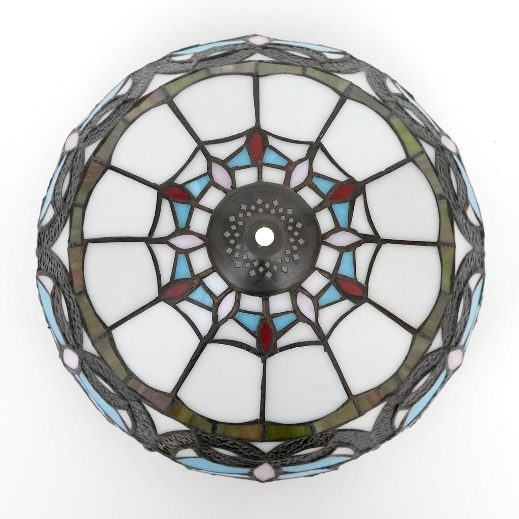 Multicolor Floral Tinted Glass Lampshade