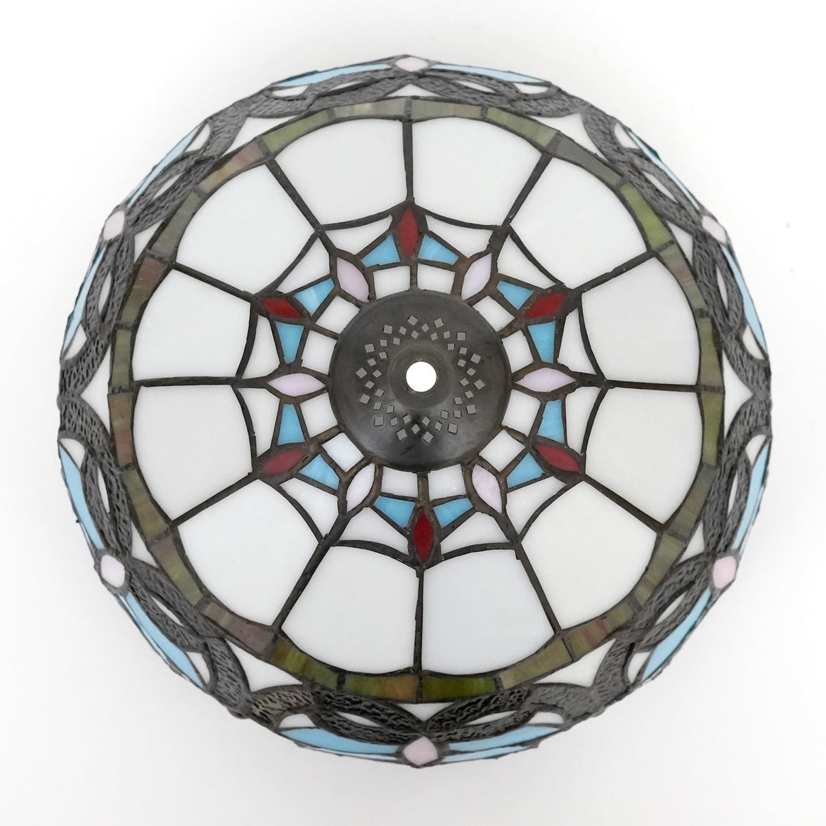 Multicolor Floral Tinted Glass Lampshade