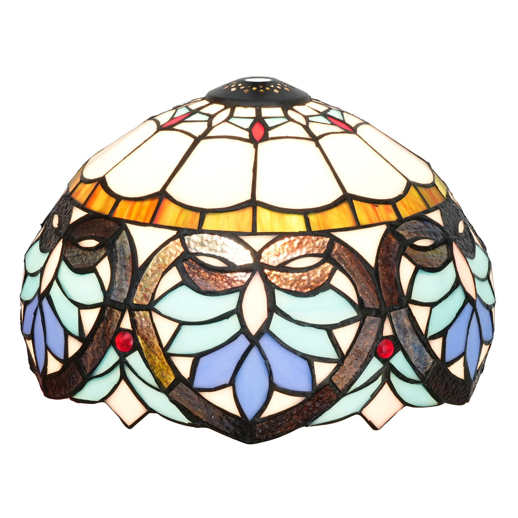 Multicolor Floral Tinted Glass Lampshade