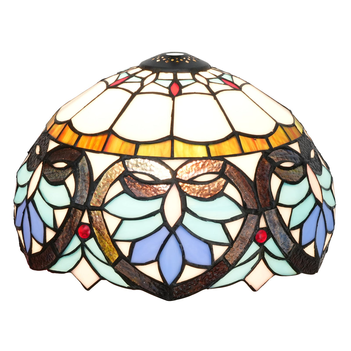 Multicolor Floral Tinted Glass Lampshade