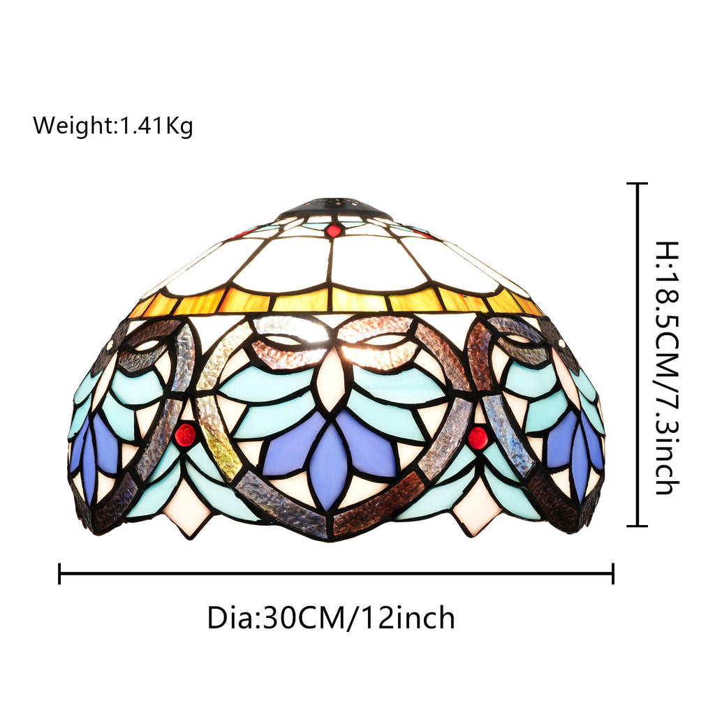 Multicolor Floral Tinted Glass Lampshade