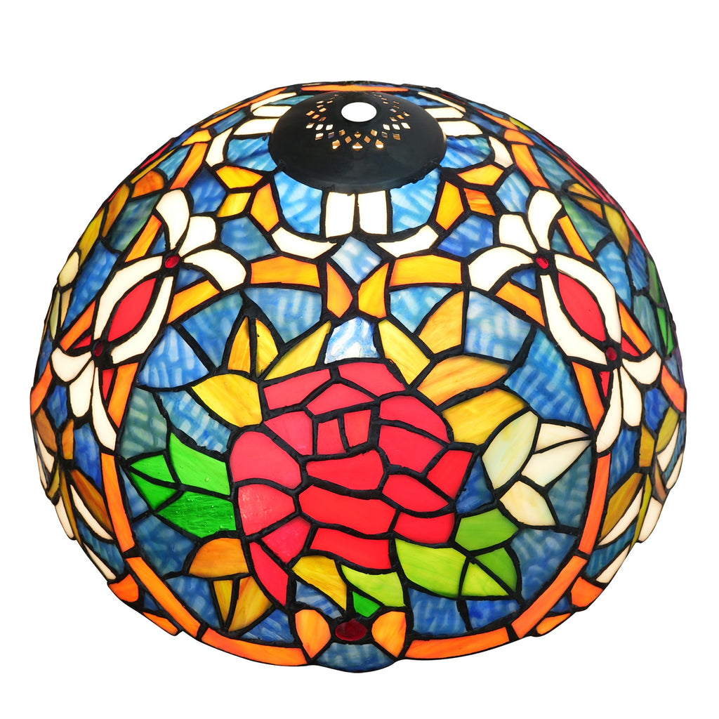 Pink Tiffany Style Stained Glass Lampshade