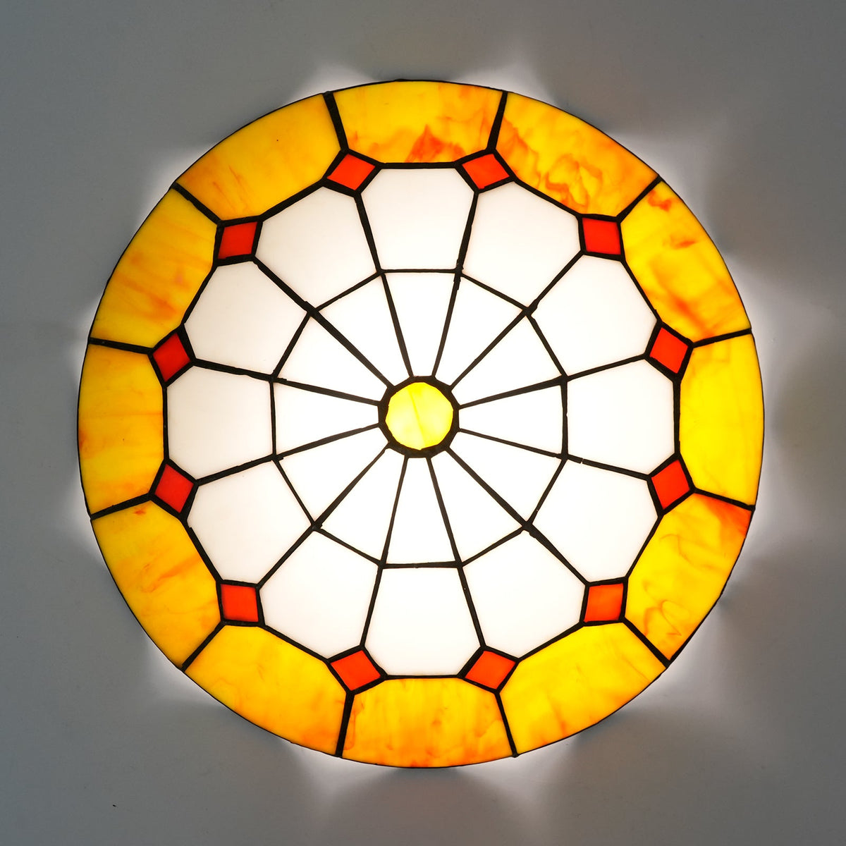 Amber Tiffany Style Tinted Glass Lampshade