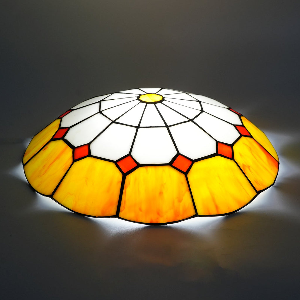 Amber Tiffany Style Tinted Glass Lampshade