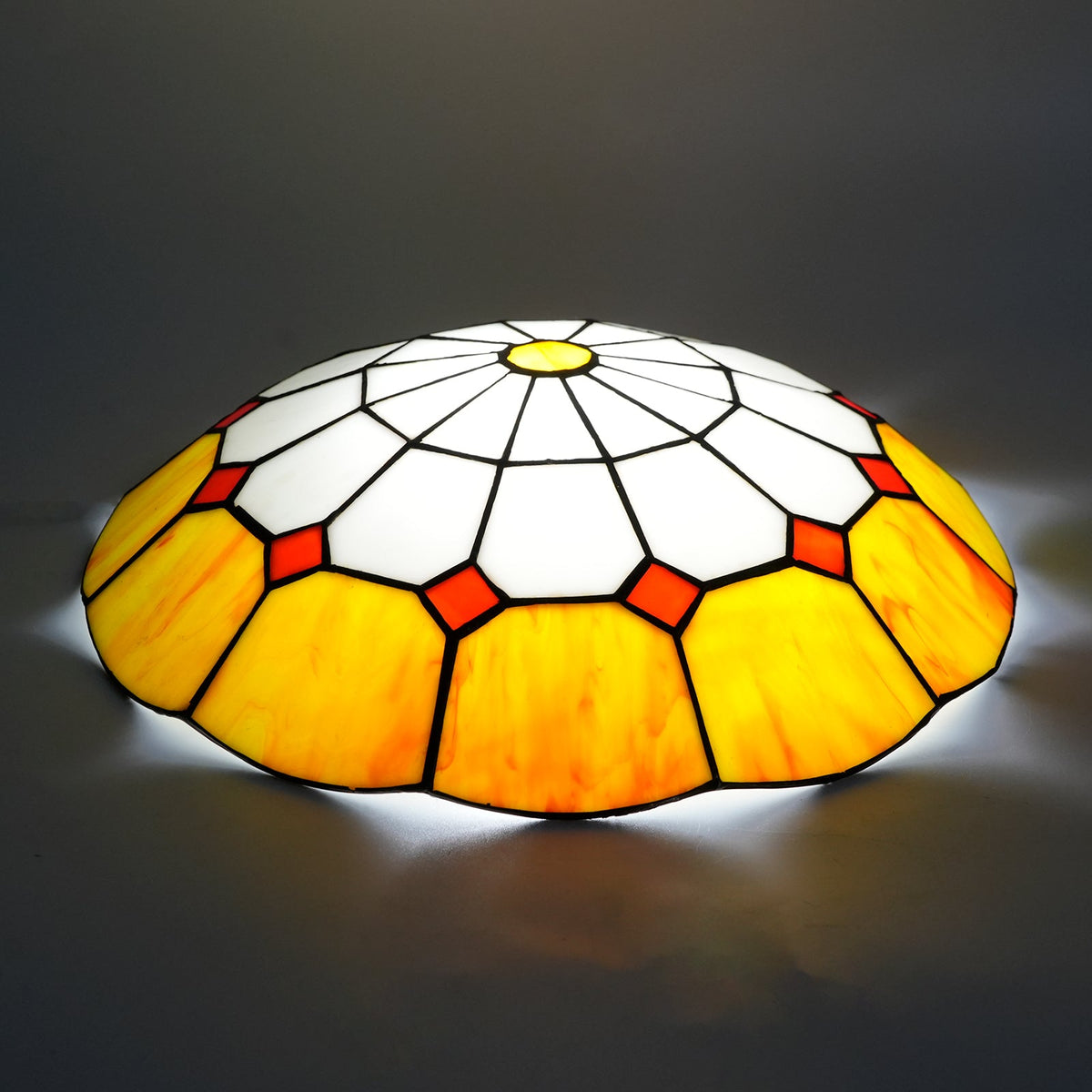 Amber Tiffany Style Tinted Glass Lampshade