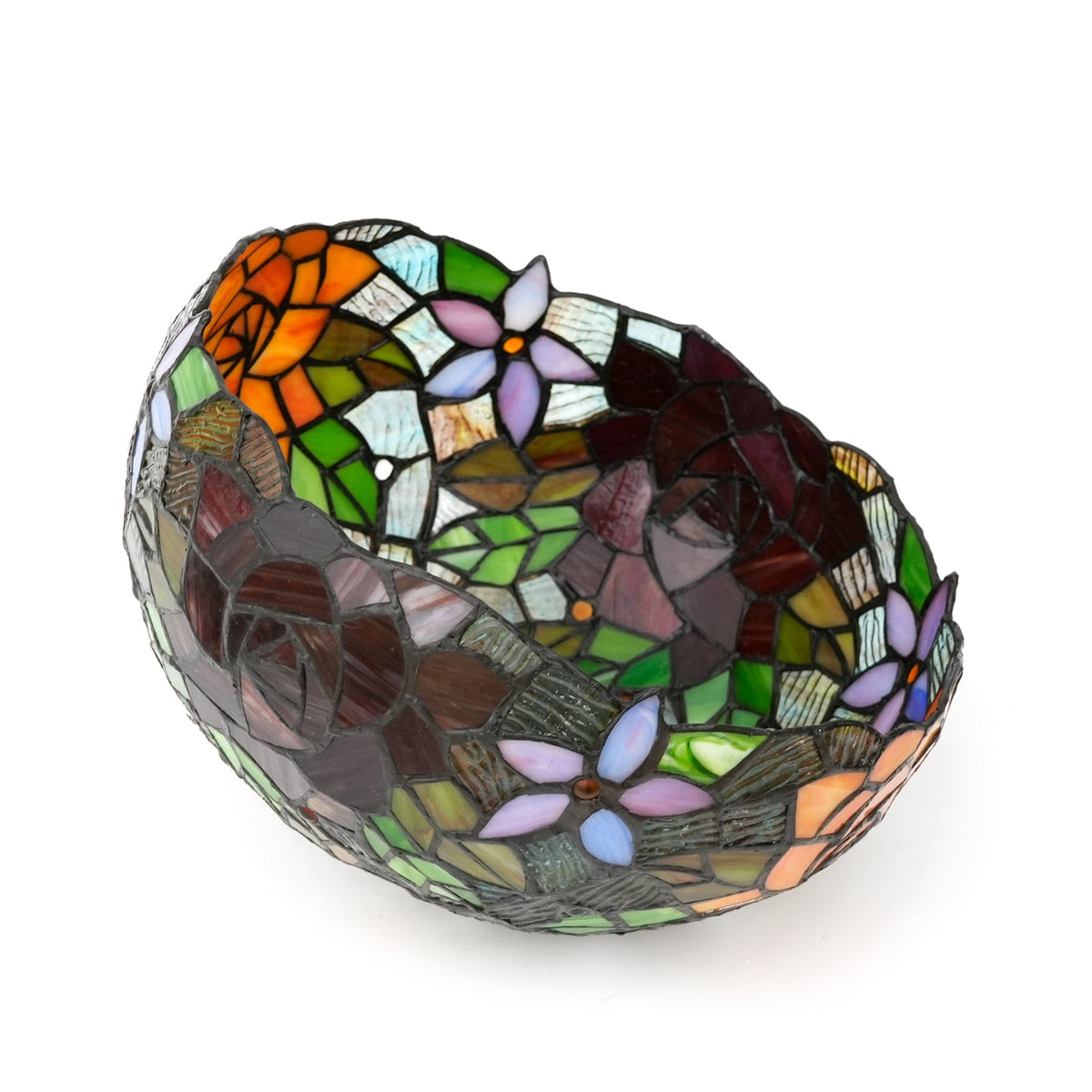 Tiffany Floral Mosaic Stained Glass Lampshade