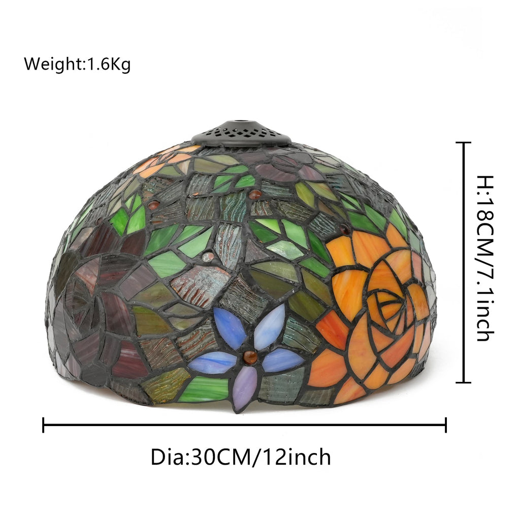 Tiffany Floral Mosaic Stained Glass Lampshade
