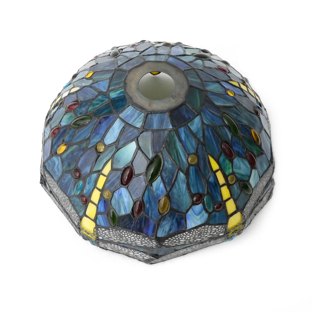 Blue Dragonfly Tinted Glass Tiffany Lampshade
