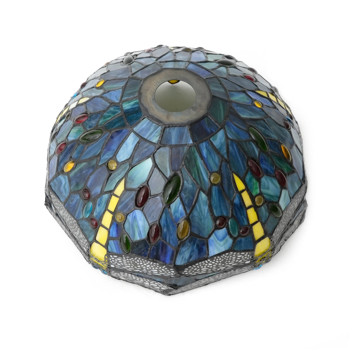 Blue Dragonfly Tinted Glass Tiffany Lampshade