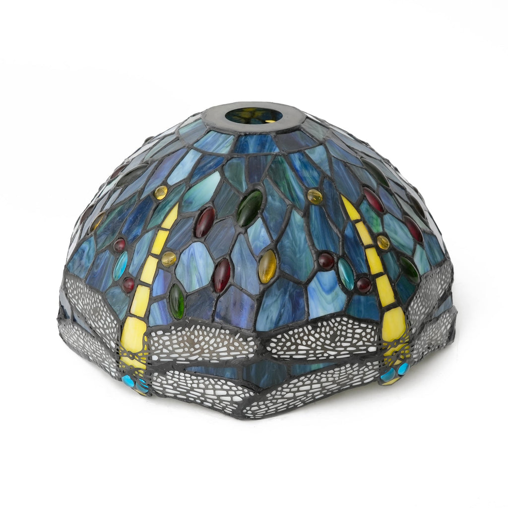 Blue Dragonfly Tinted Glass Tiffany Lampshade
