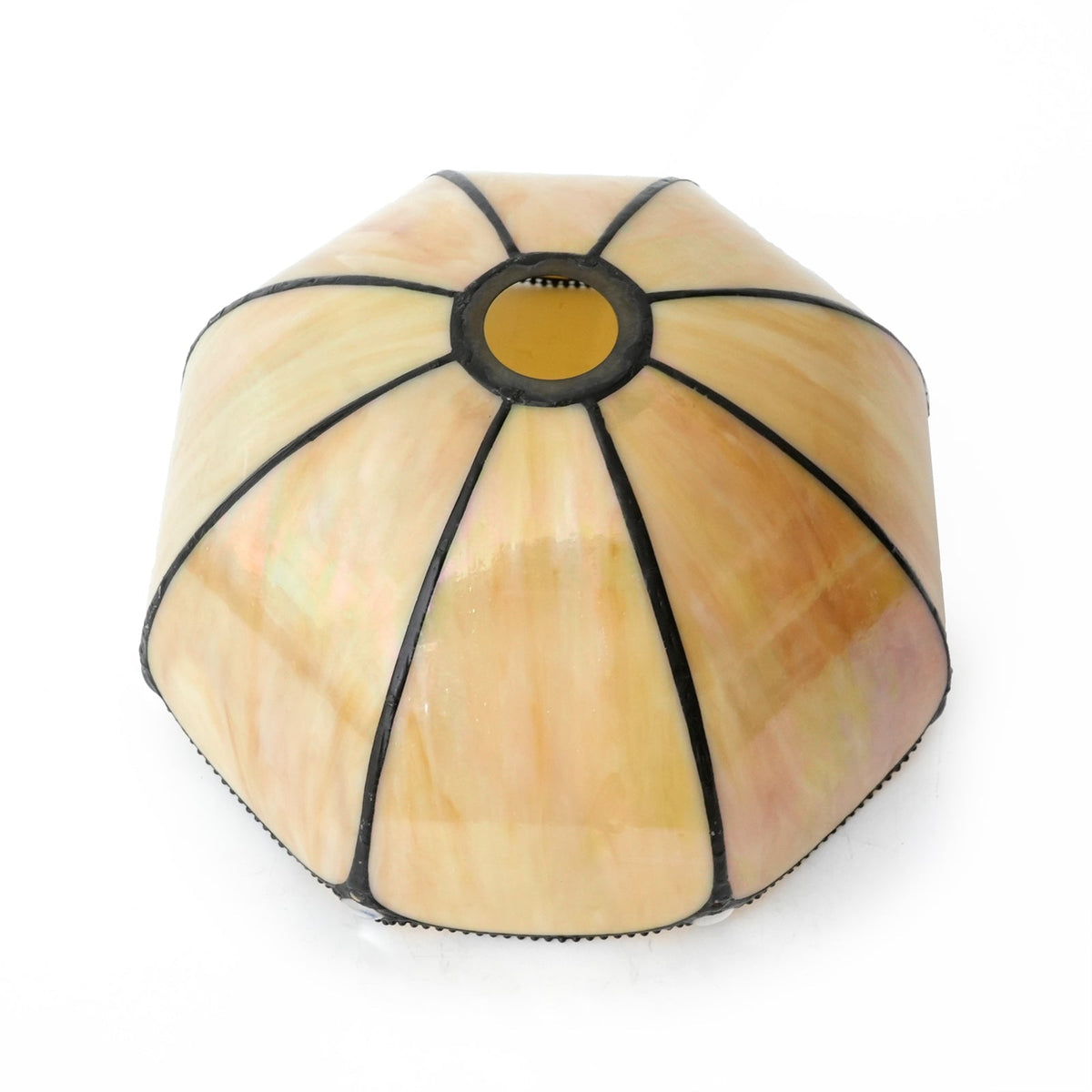 Iridescent Mother-of-Pearl Lampshade with Scalloped Edge