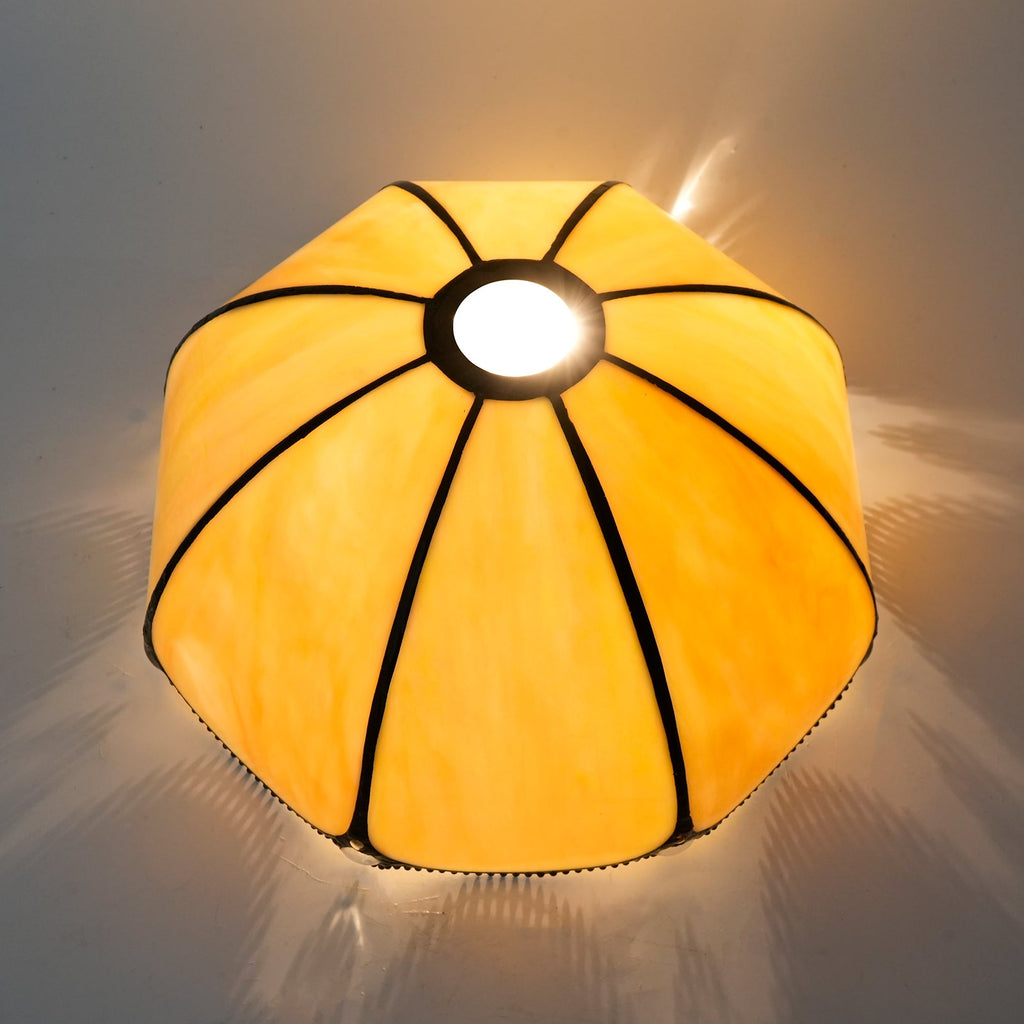 Iridescent Mother-of-Pearl Lampshade with Scalloped Edge
