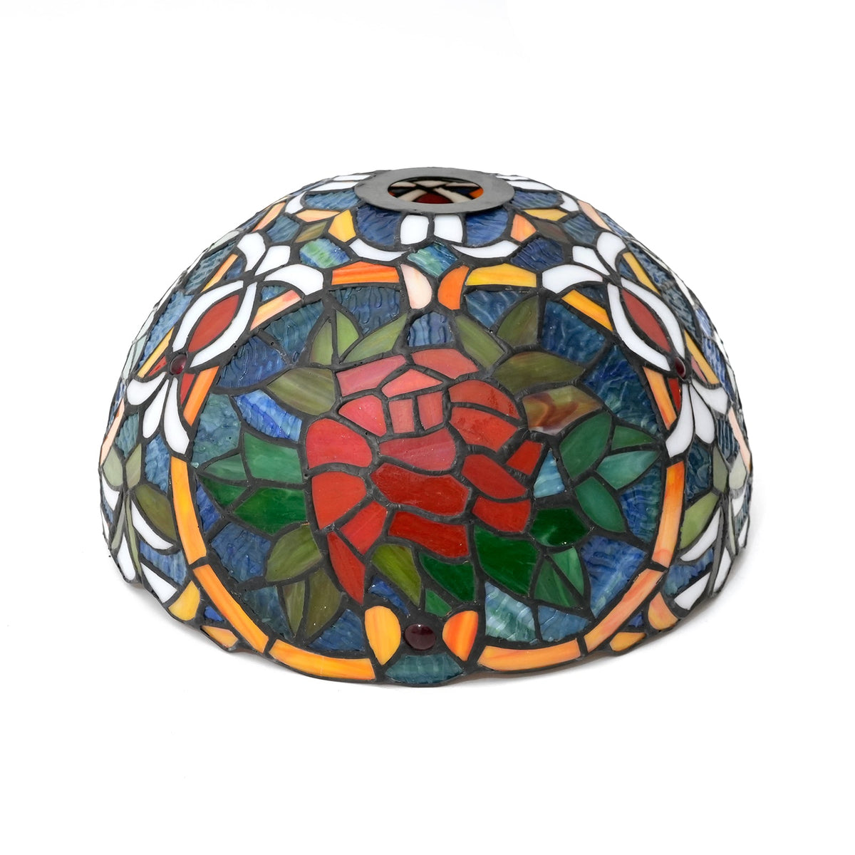 Tiffany Lampshade in Floral Pink Tinted Glass