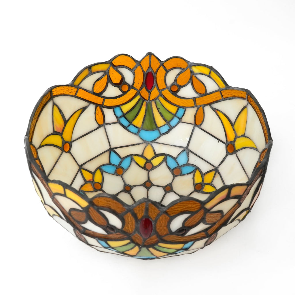 Floral Tiffany Style Stained Glass Lampshade