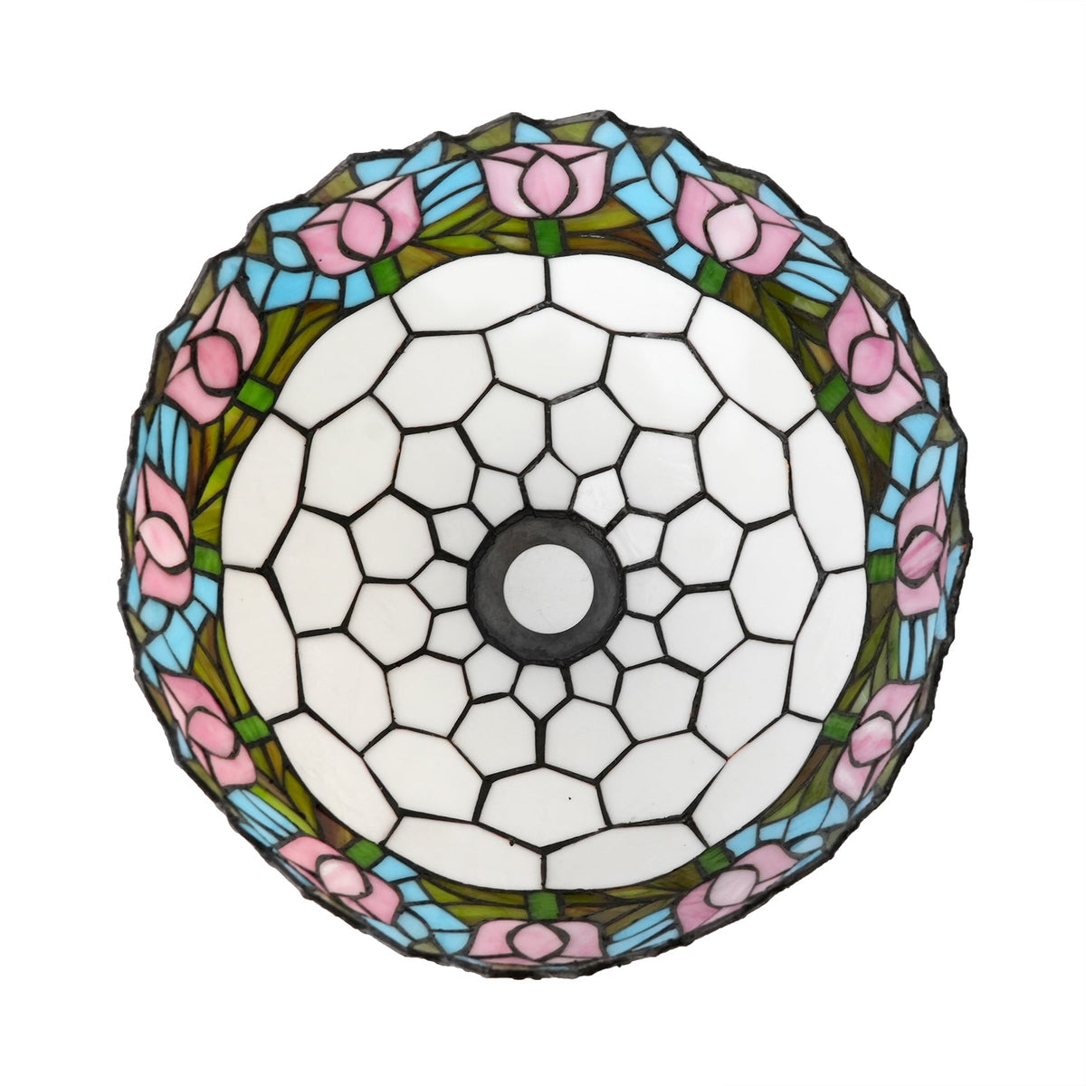 Art Nouveau Floral Tinted Glass Lampshade