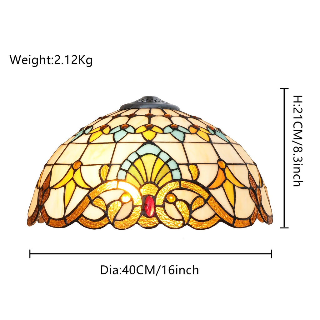 Floral Tiffany Style Stained Glass Lampshade