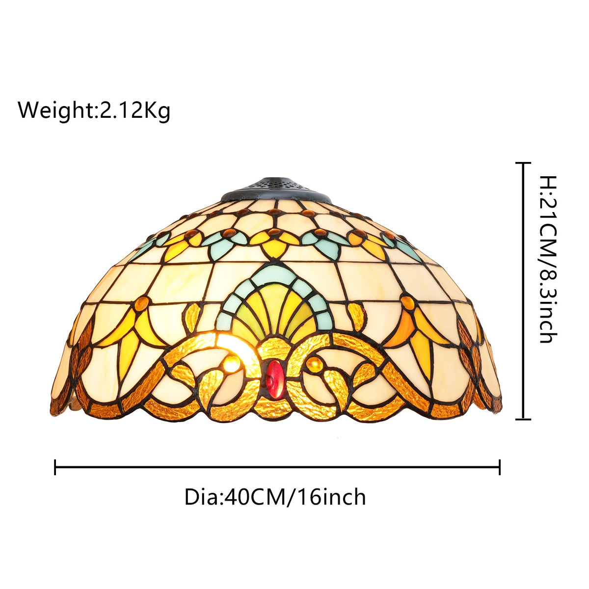 Floral Tiffany Style Stained Glass Lampshade