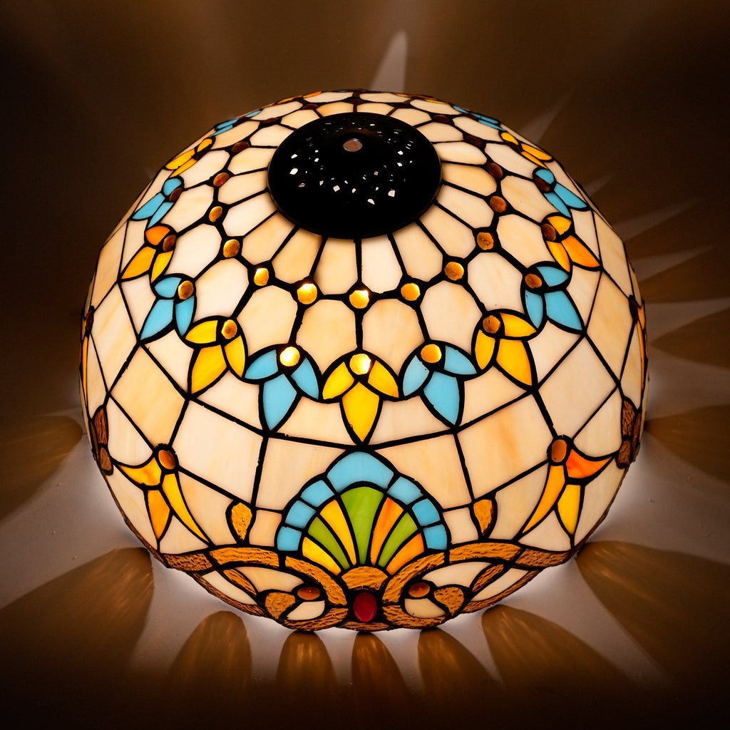 Floral Tiffany Style Stained Glass Lampshade