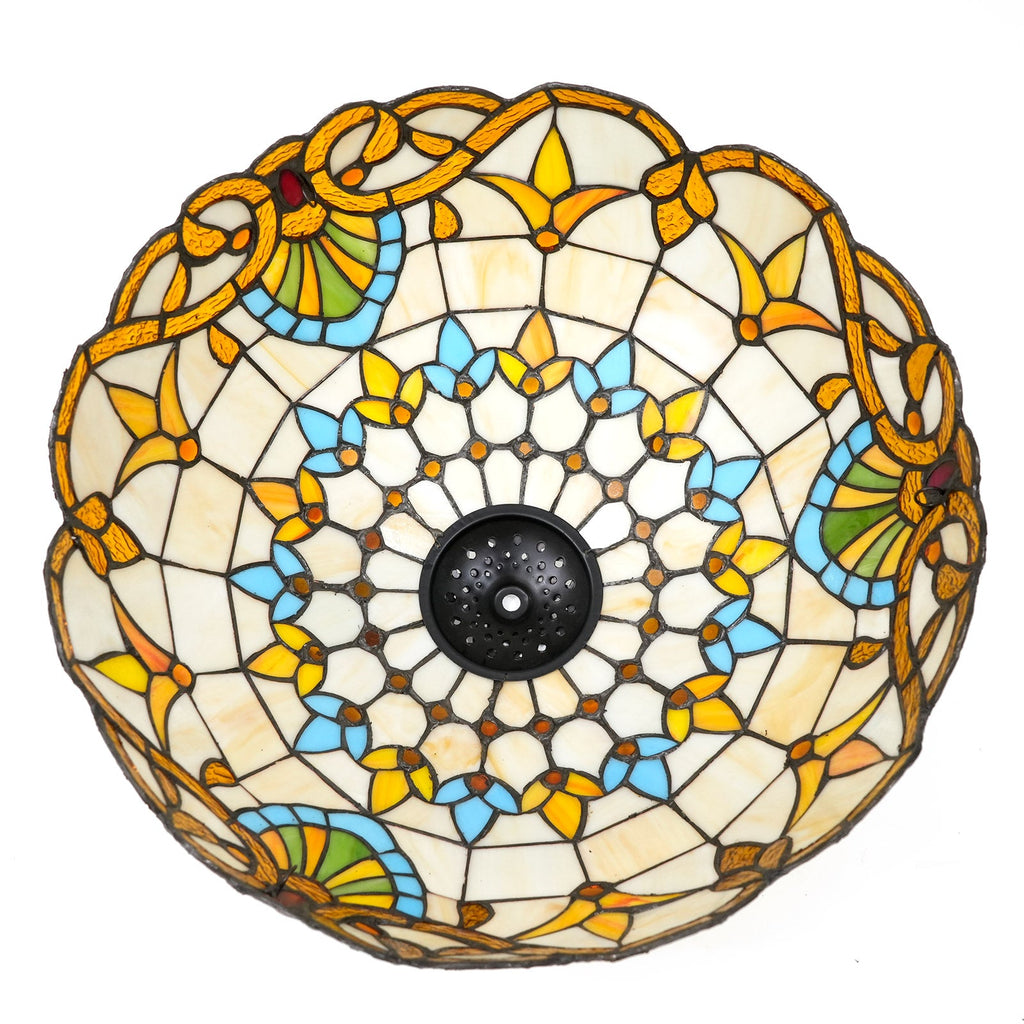 Floral Tiffany Style Stained Glass Lampshade