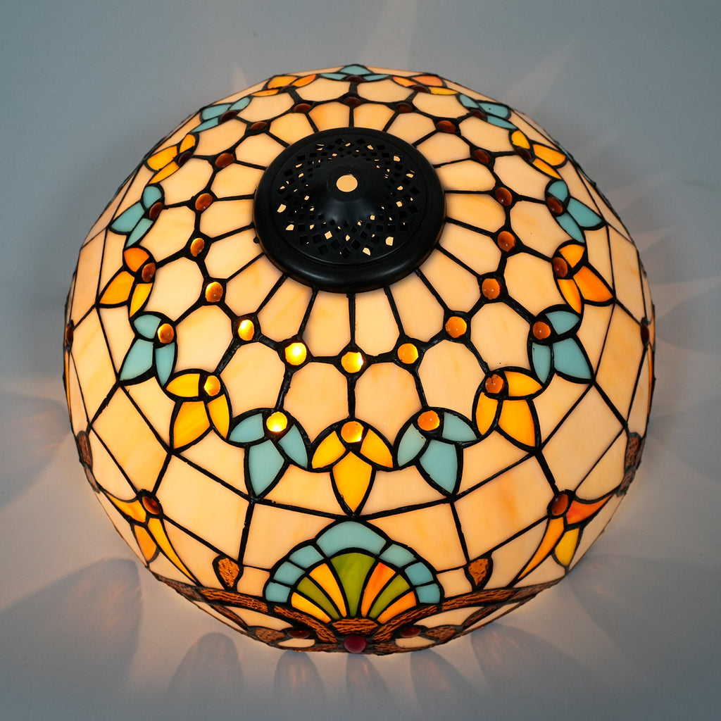 Floral Tiffany Style Stained Glass Lampshade