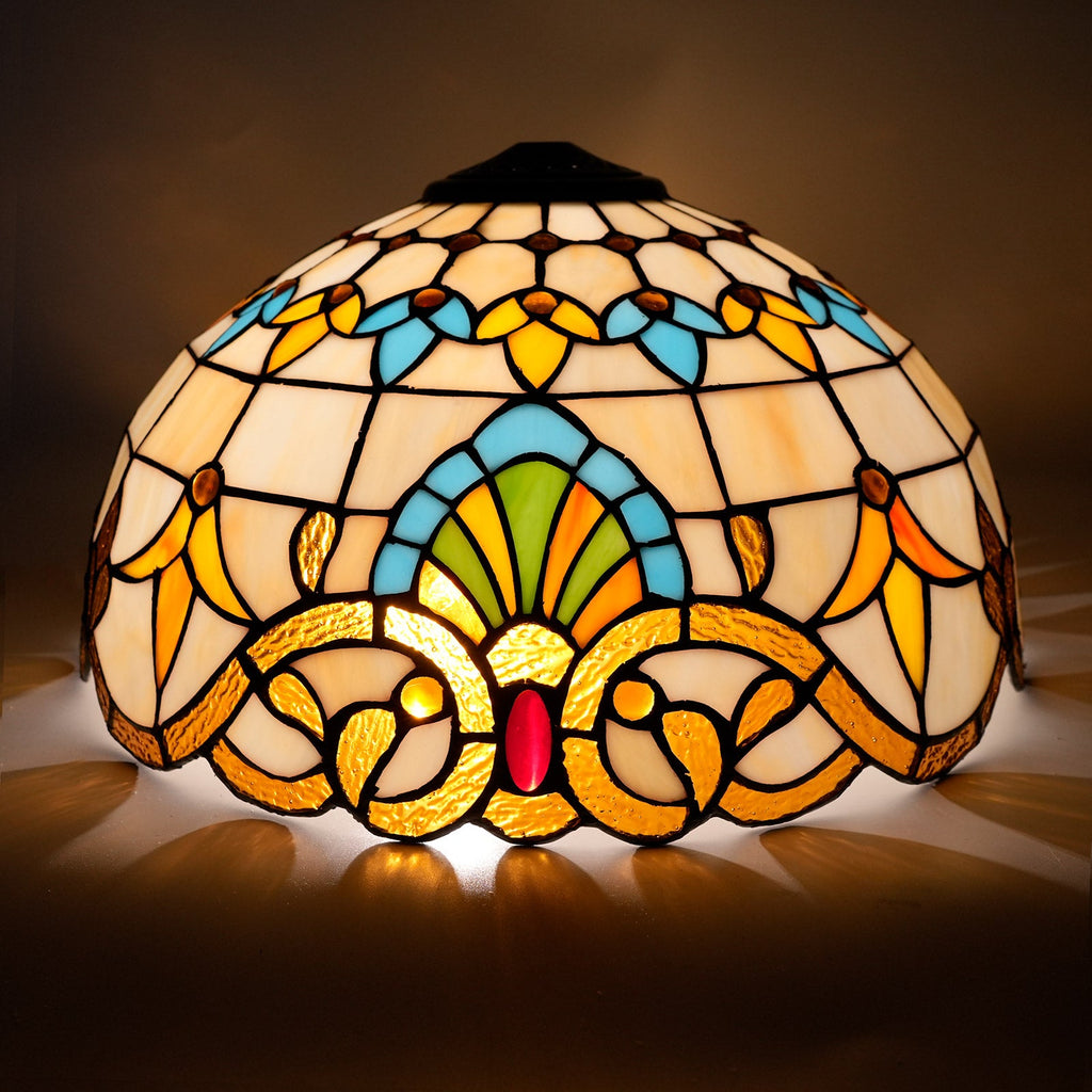 Floral Tiffany Style Stained Glass Lampshade