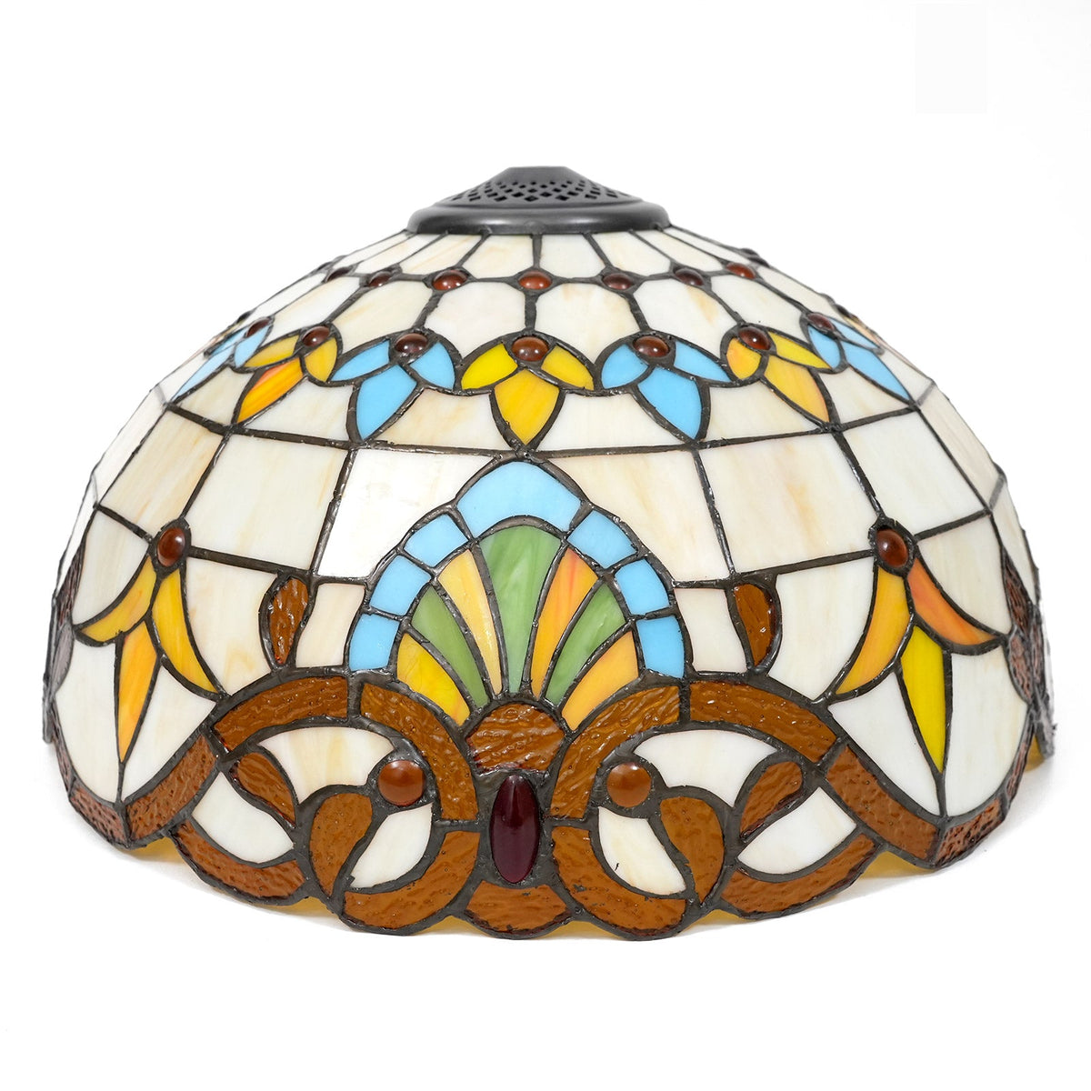 Floral Tiffany Style Stained Glass Lampshade