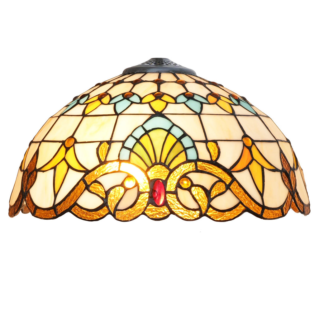 Floral Tiffany Style Stained Glass Lampshade