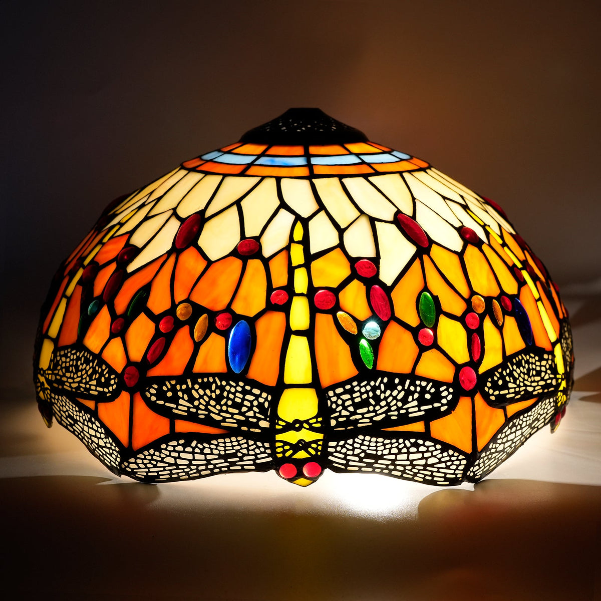 Tiffany Style Dragonfly Stained Glass Lampshade