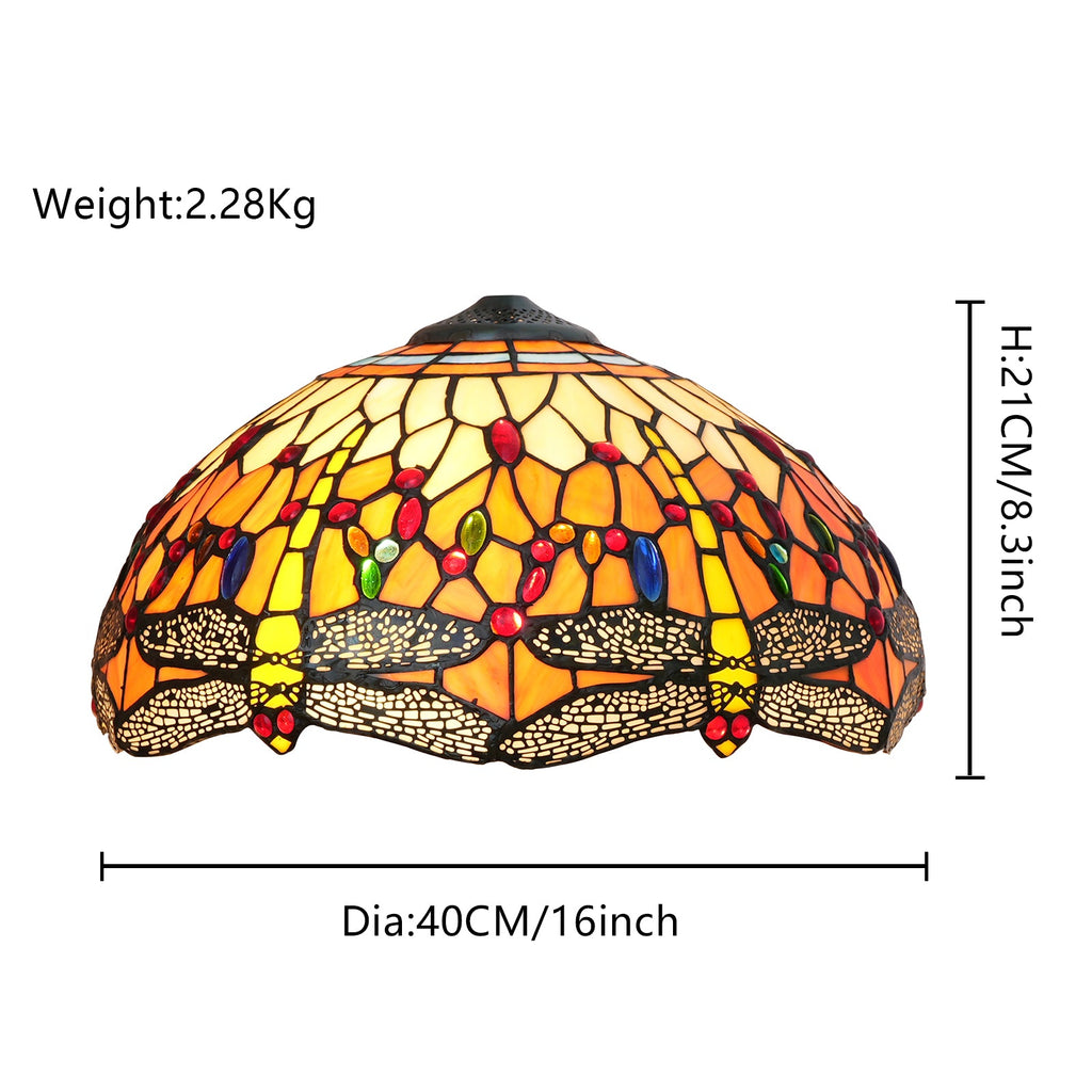Tiffany Style Dragonfly Stained Glass Lampshade