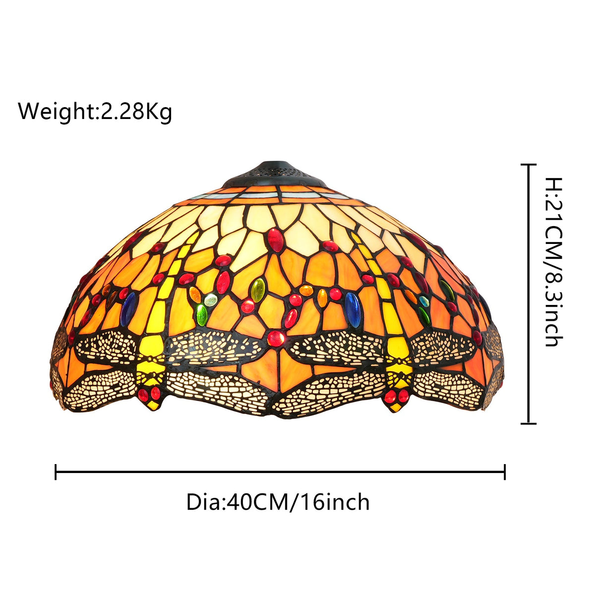 Tiffany Style Dragonfly Stained Glass Lampshade