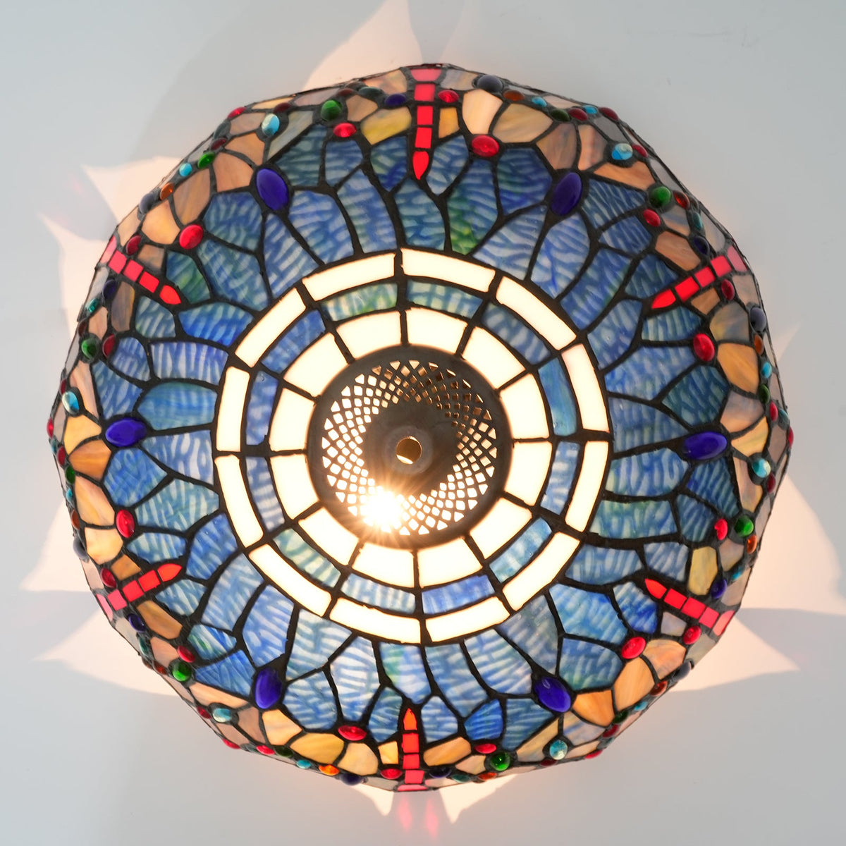 Tiffany Style Dragonfly Stained Glass Lampshade