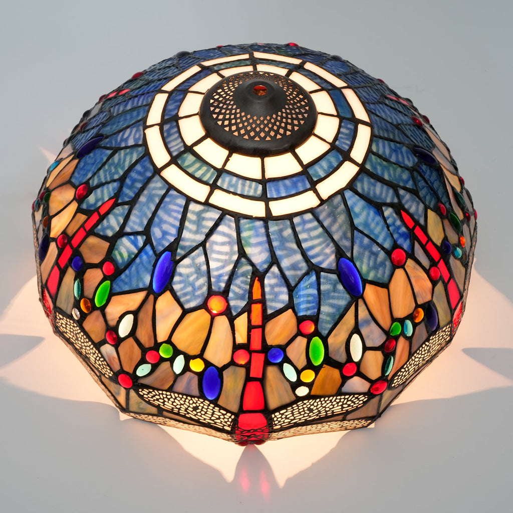 Tiffany Style Dragonfly Stained Glass Lampshade