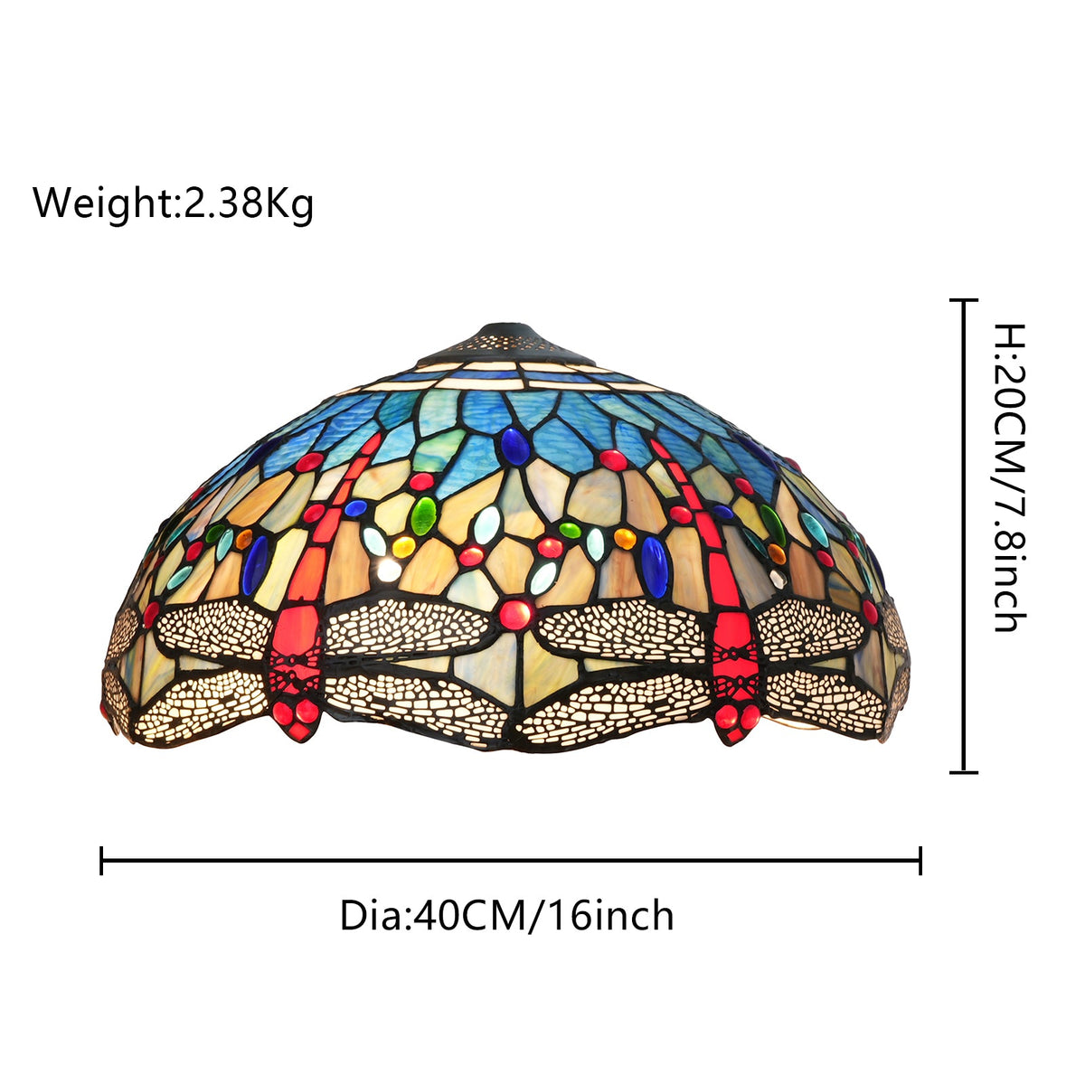 Tiffany Style Dragonfly Stained Glass Lampshade