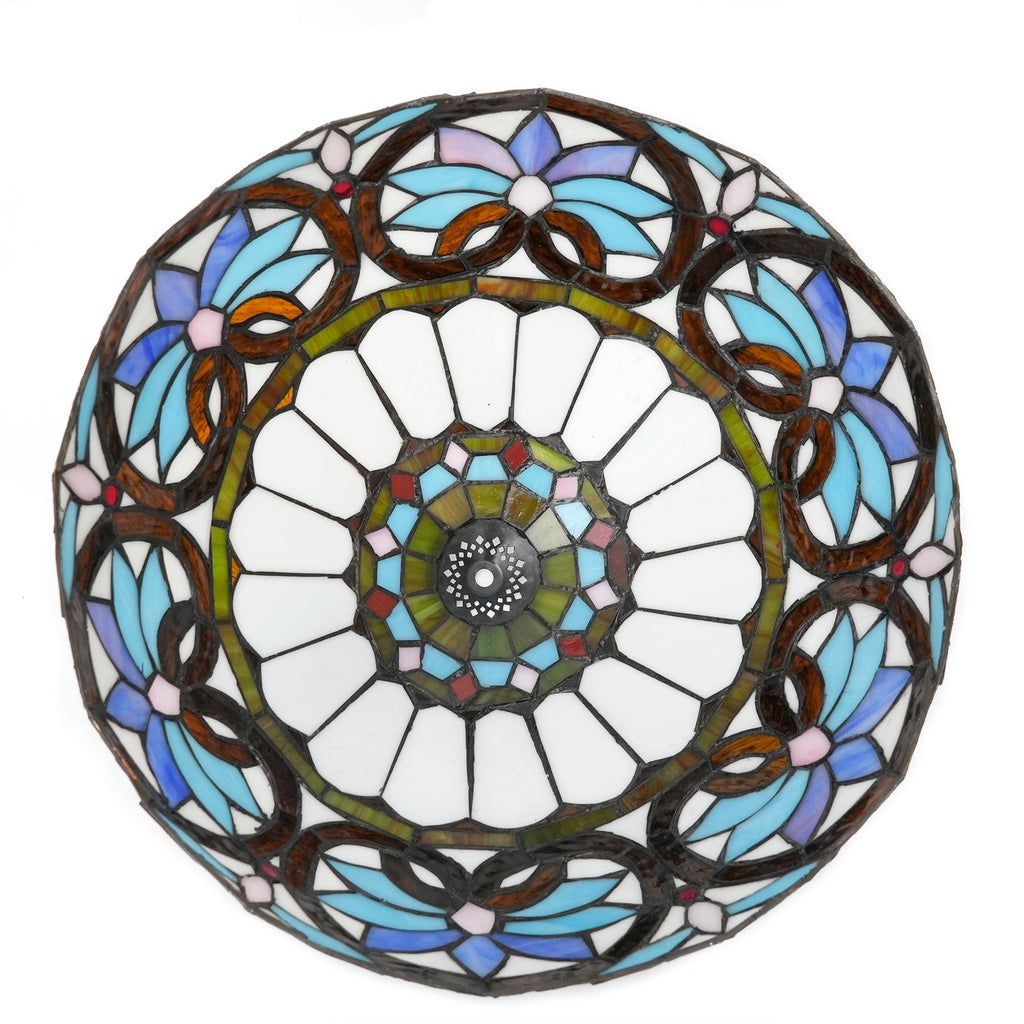 Multicolor stained glass lampshade in Tiffany style