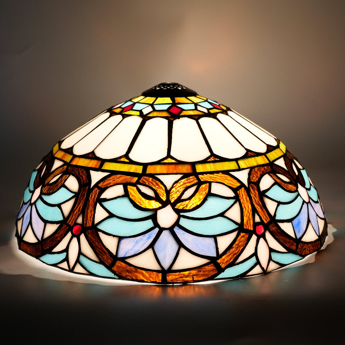 Multicolor stained glass lampshade in Tiffany style