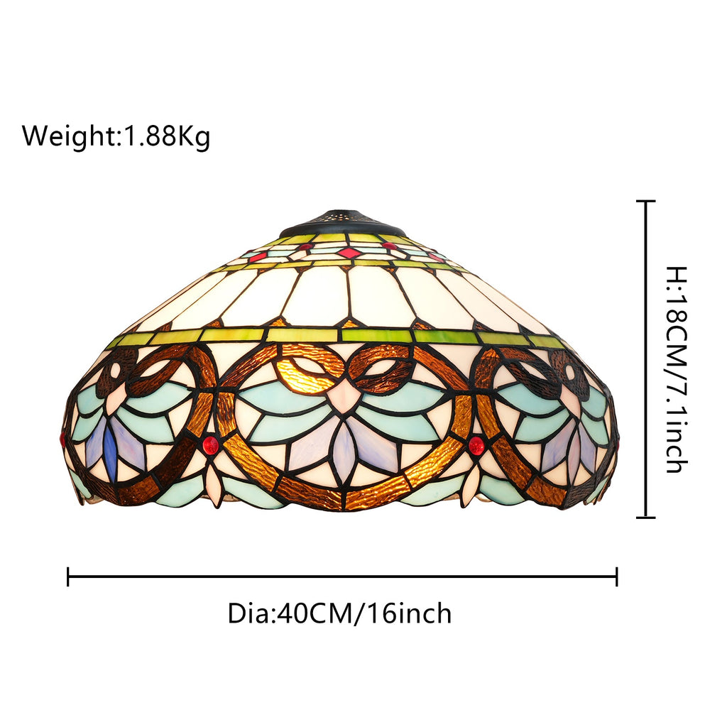 Multicolor stained glass lampshade in Tiffany style