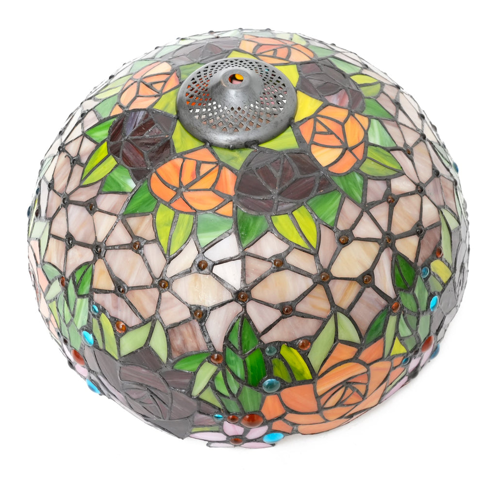 Tiffany Style Roses Tinted Glass Lampshade