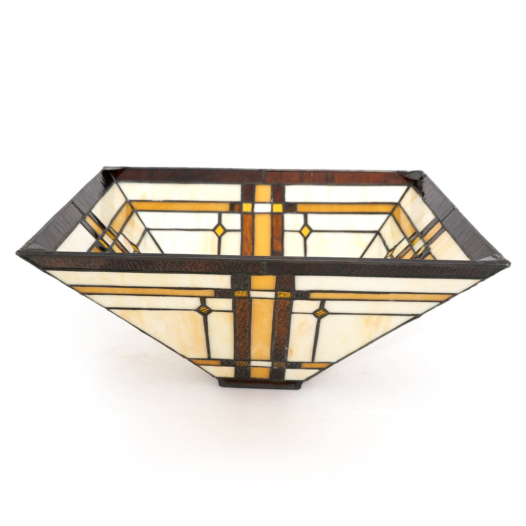 Pyramidal Lampshade in Tinted Glass, Tiffany Style