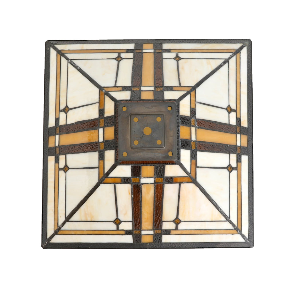 Pyramidal Lampshade in Tinted Glass, Tiffany Style