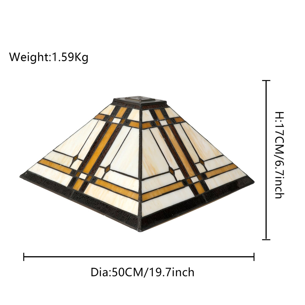 Pyramidal Lampshade in Tinted Glass, Tiffany Style