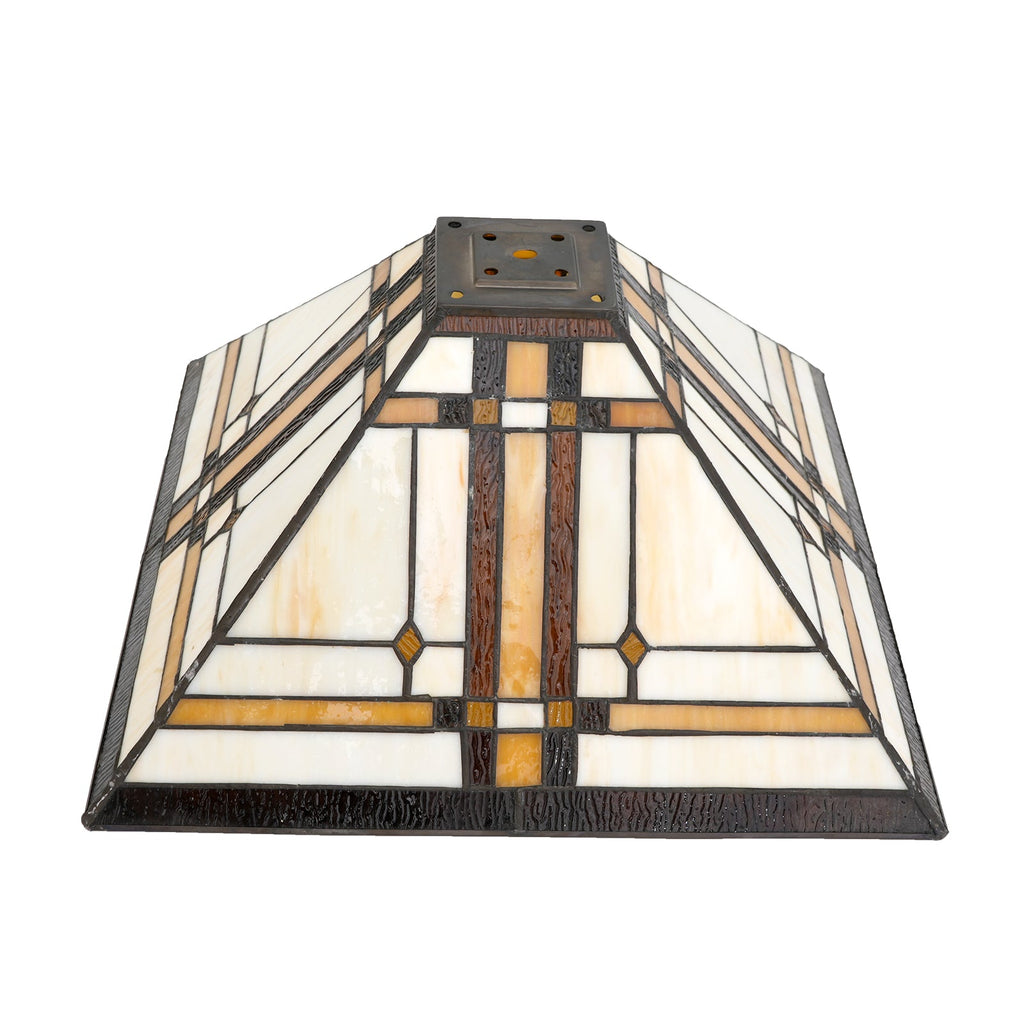 Pyramidal Lampshade in Tinted Glass, Tiffany Style