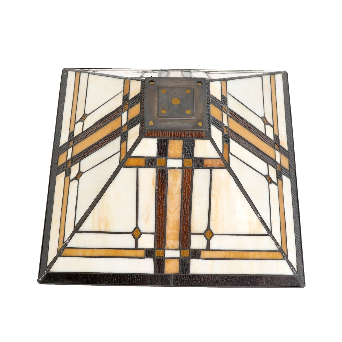Pyramidal Lampshade in Tinted Glass, Tiffany Style