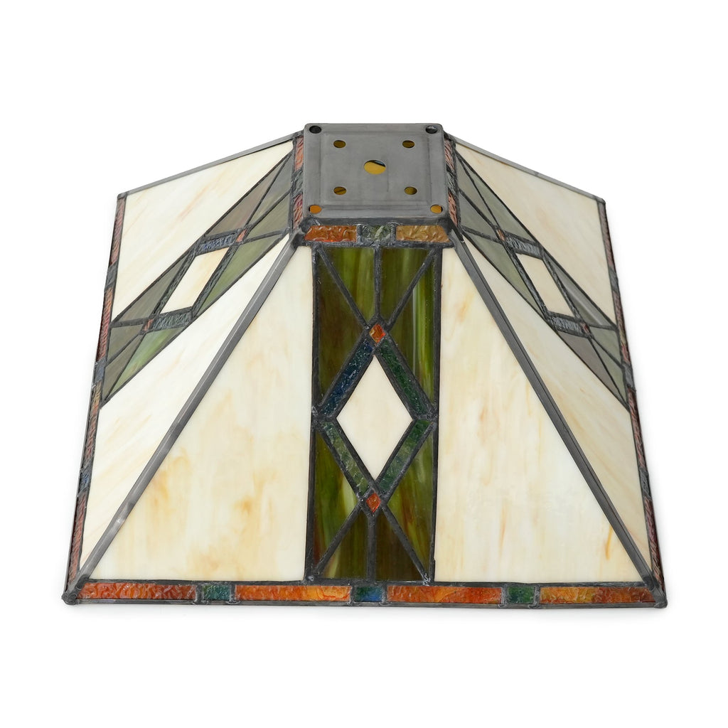 Art Deco ceiling light in amber-tinted glass