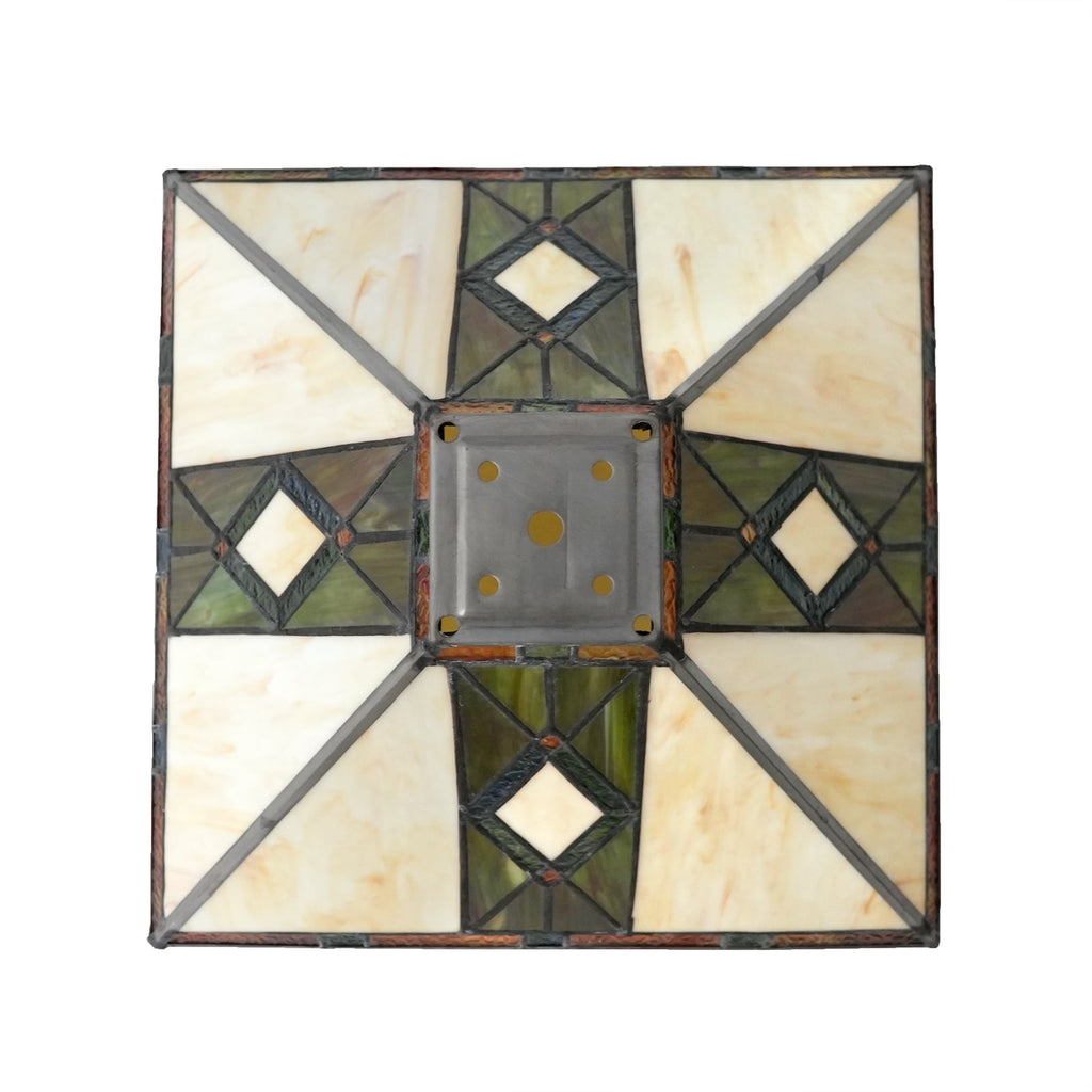 Art Deco ceiling light in amber-tinted glass